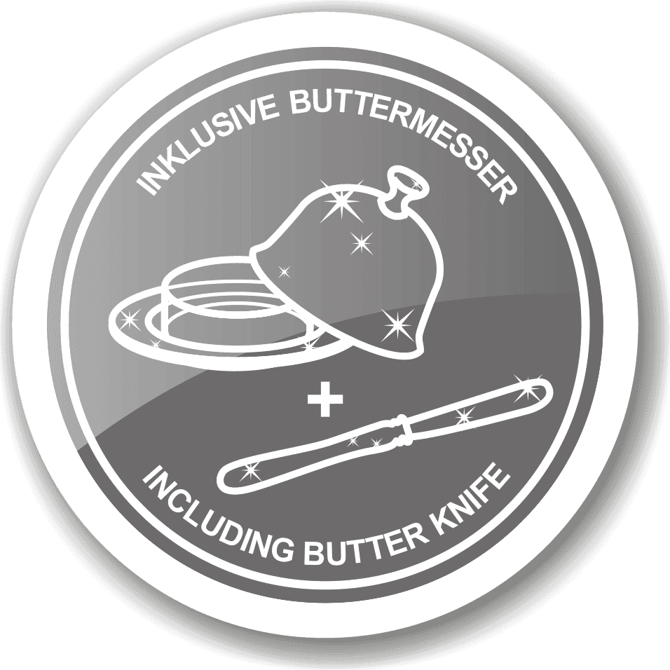 Butterdose Kuh Edelstahl versilbert inkl. Buttermesser - HomeDesign Knaus