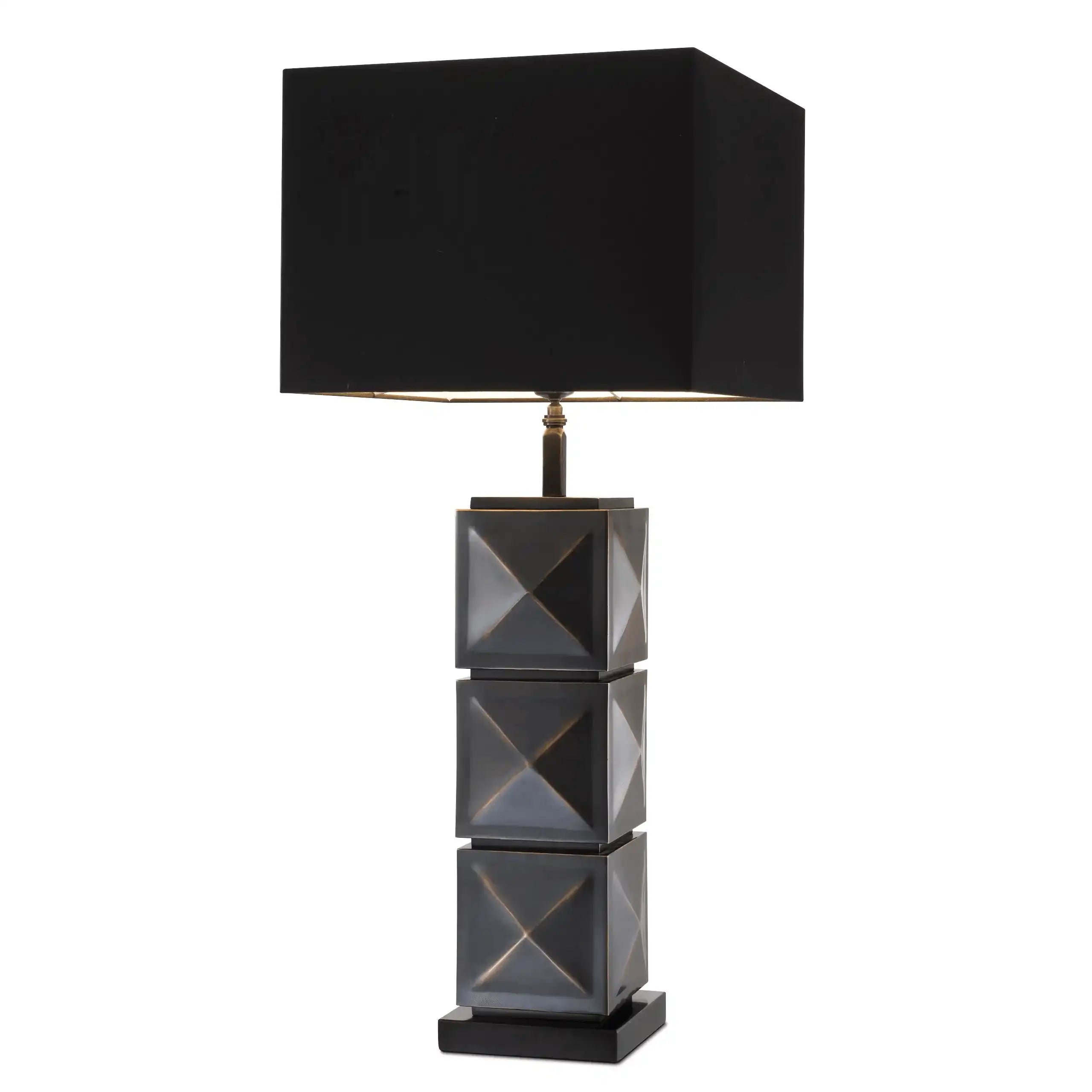 Carlo Luxus Tischleuchte Tischlampe Granitsockel Handarbeit - HomeDesign Knaus