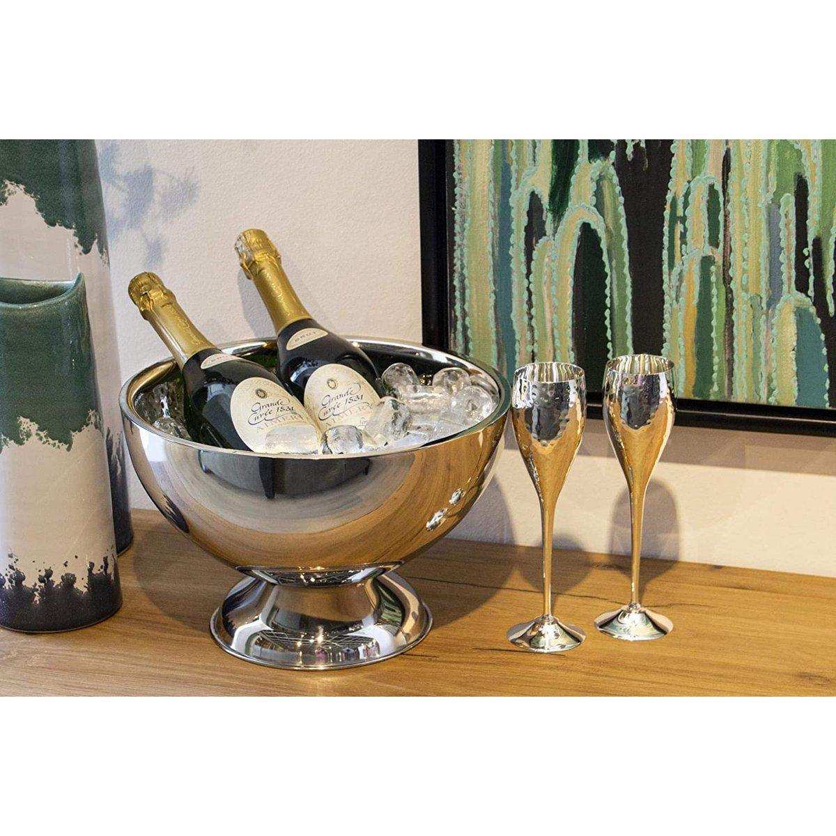 Champagnerkühler Cadiz doppelwandig Edelstahl Flaschenkühler 32 cm - HomeDesign Knaus