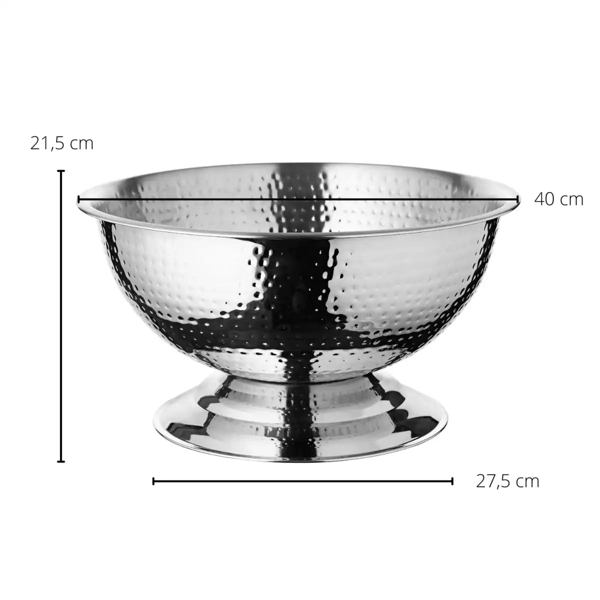 Champagnerkühler Cara Edelstahl gehämmert Hochglanz 40 cm - HomeDesign Knaus