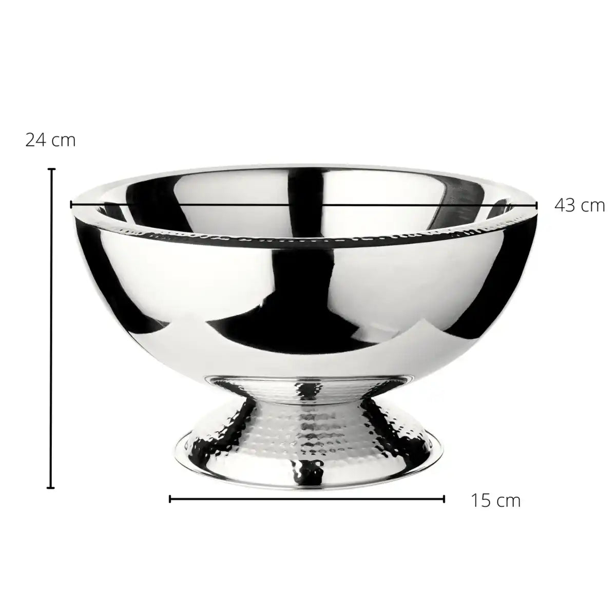 Champagnerkühler Till Edelstahl hochglanzpoliert gehämmert 43 cm - HomeDesign Knaus