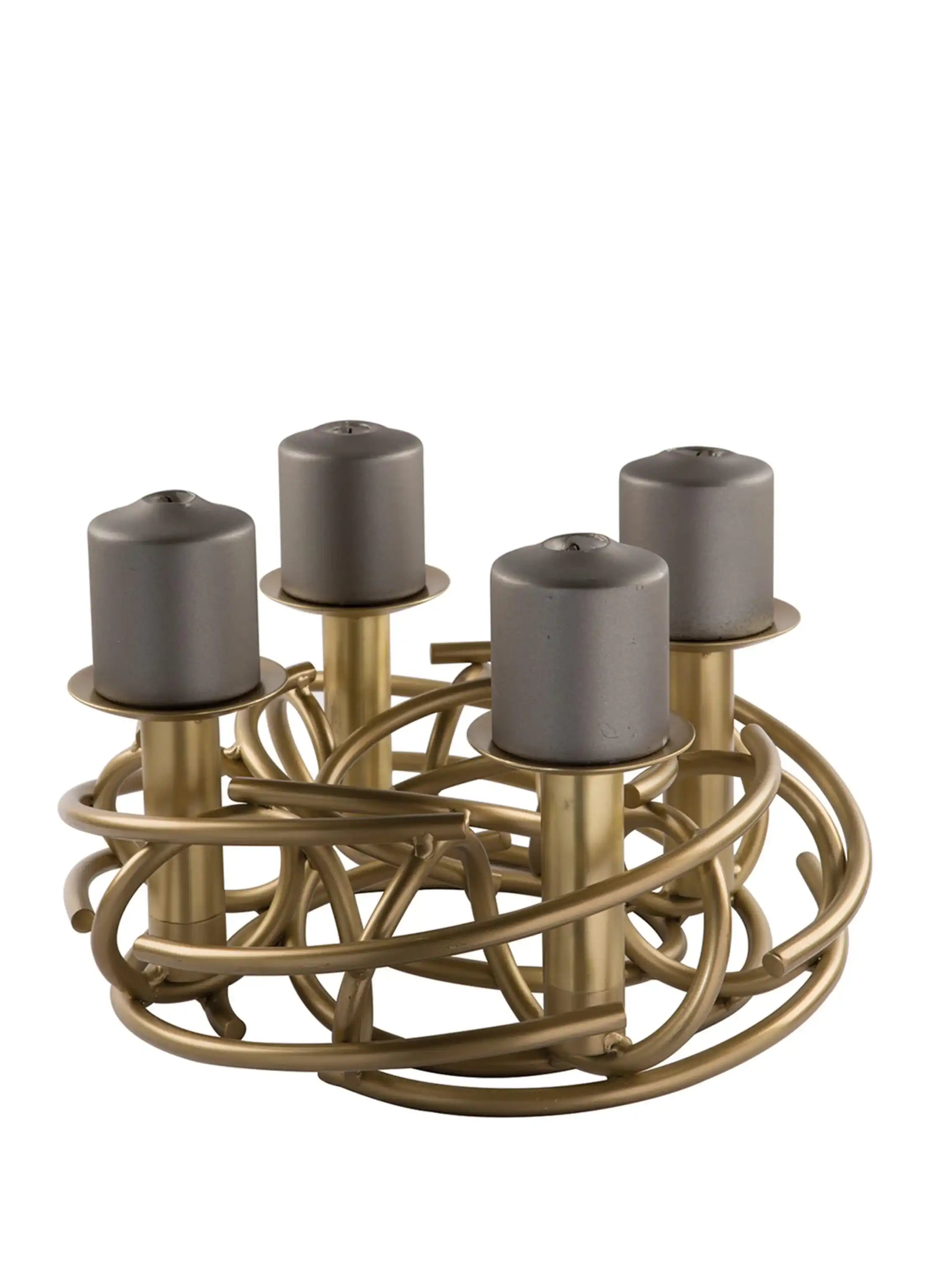 Corona Adventskranz Rund Matt Gold Designer Unikat - HomeDesign Knaus