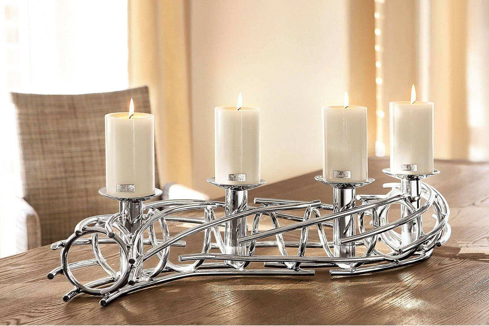 Corona Advenzkranz Chrom Aluminium Edelstahl 86cm - HomeDesign Knaus