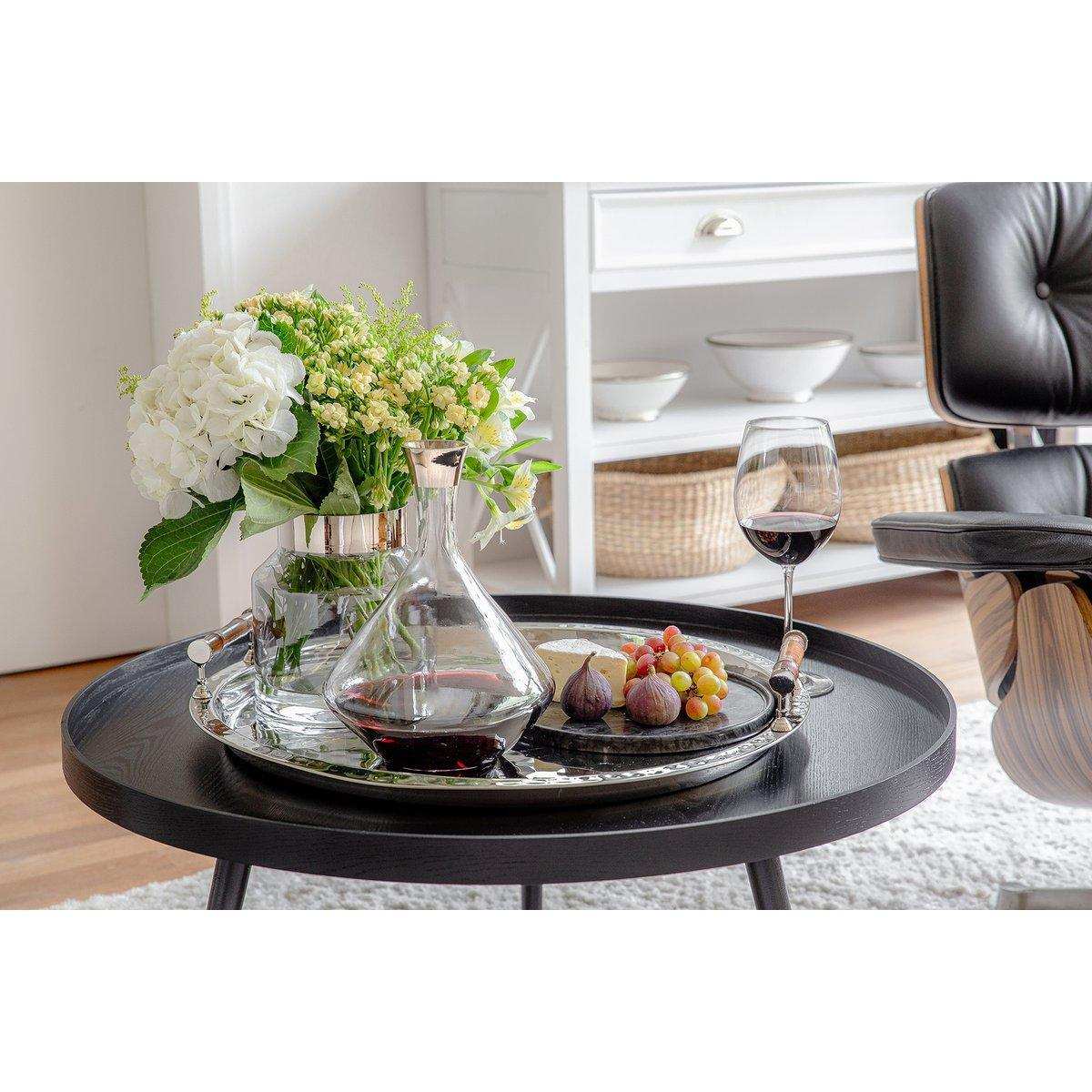 Dekanter Karaffe Frederick Kristallglas mit Platinrand Weinkaraffe 27 cm - HomeDesign Knaus