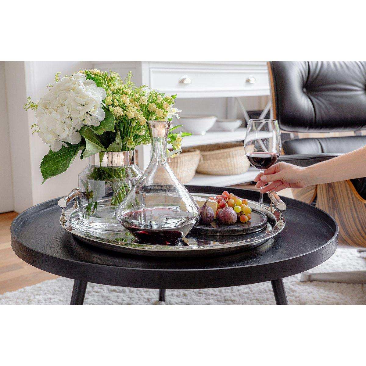 Dekanter Karaffe Frederick Kristallglas mit Platinrand Weinkaraffe 27 cm - HomeDesign Knaus
