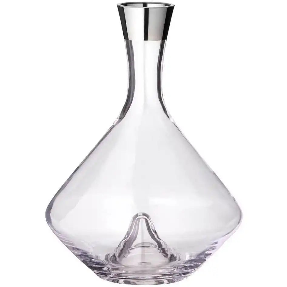 Dekanter Karaffe Frederick Kristallglas mit Platinrand Weinkaraffe 27 cm - HomeDesign Knaus