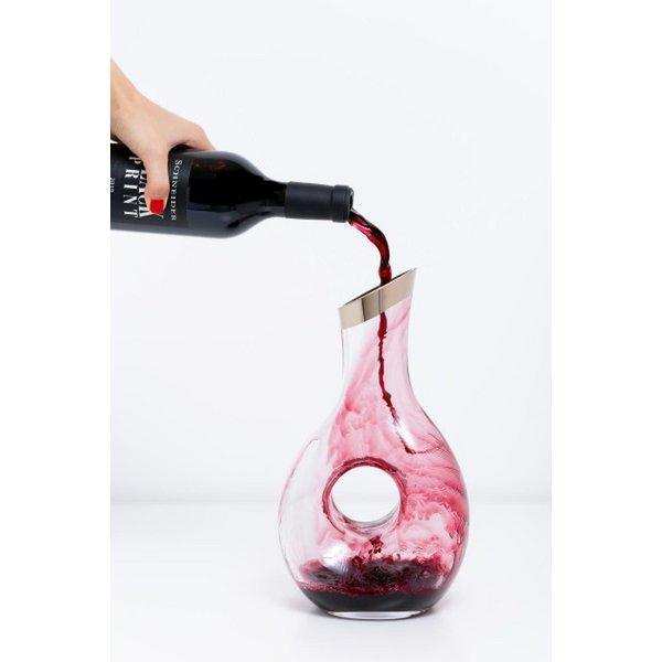 Dekanter Karaffe Gordon Kristallglas mit Platinrand Weinkaraffe 30 cm - HomeDesign Knaus