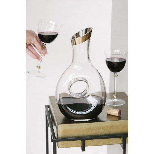 Dekanter Karaffe Gordon Kristallglas mit Platinrand Weinkaraffe 30 cm - HomeDesign Knaus