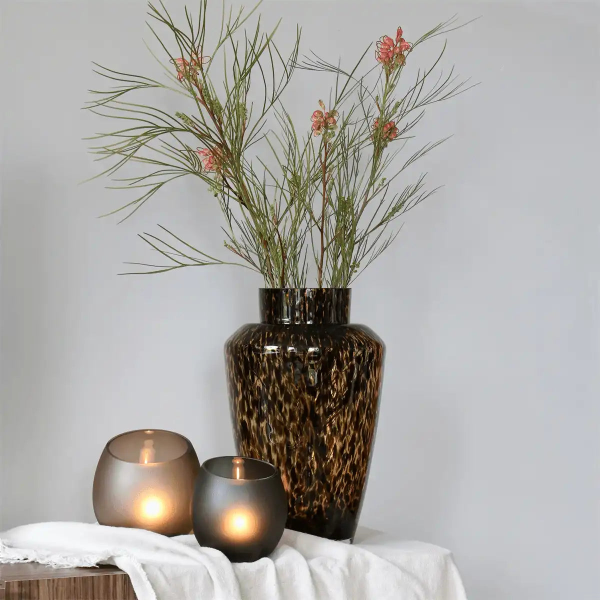Deko Geopard Vase Blumenvase Bodenvase Handarbeit Mundgeblasen - HomeDesign Knaus
