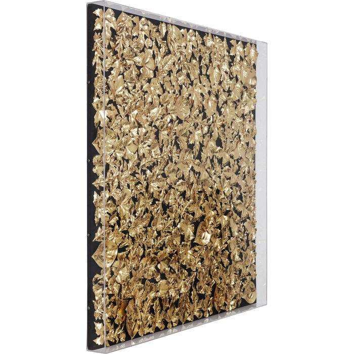 Design Wandbild Acryl Rahmen Gold Leaf 120x120cm - HomeDesign Knaus