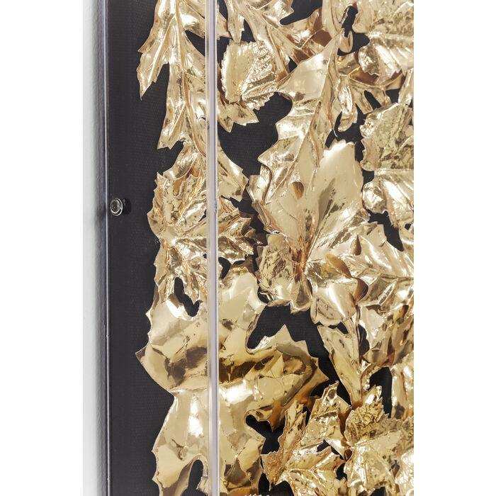 Design Wandbild Acryl Rahmen Gold Leaf 120x120cm - HomeDesign Knaus