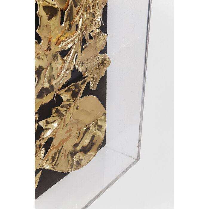Design Wandbild Acryl Rahmen Gold Leaf 120x120cm - HomeDesign Knaus
