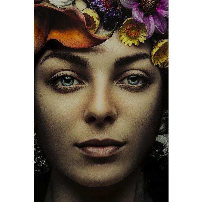 Design Wandbild Flower Art Lady Bild Sicherheitsglas 120x120cm - HomeDesign Knaus