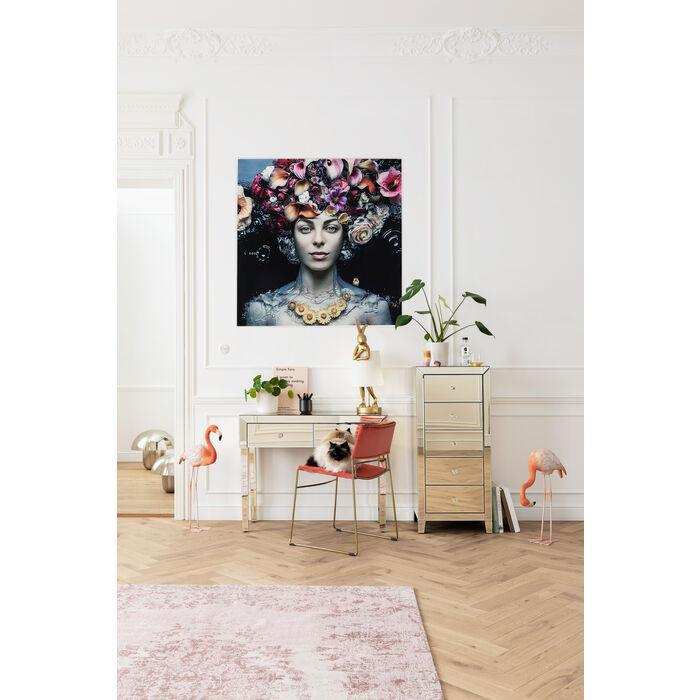 Design Wandbild Flower Art Lady Bild Sicherheitsglas 120x120cm - HomeDesign Knaus