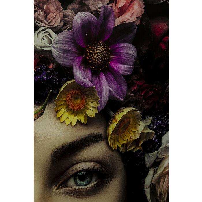 Design Wandbild Flower Art Lady Bild Sicherheitsglas 120x120cm - HomeDesign Knaus