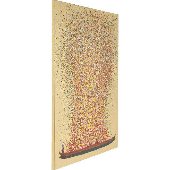 Design Wandbild Gold Pink Bild Handgemalt Acryl - HomeDesign Knaus