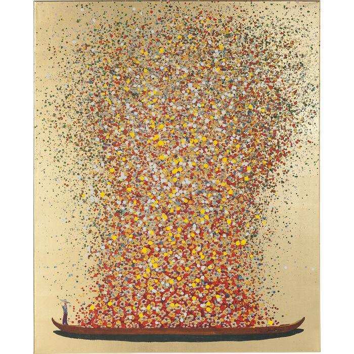 Design Wandbild Gold Pink Bild Handgemalt Acryl - HomeDesign Knaus
