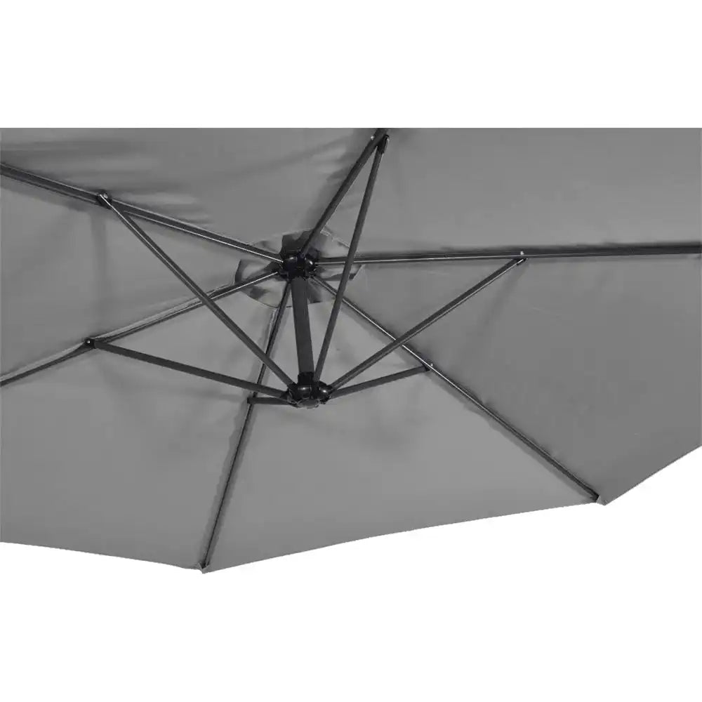 Designer Ampelschirm Gemini grau 3m Gartenschirm Sonnenschirm - HomeDesign Knaus