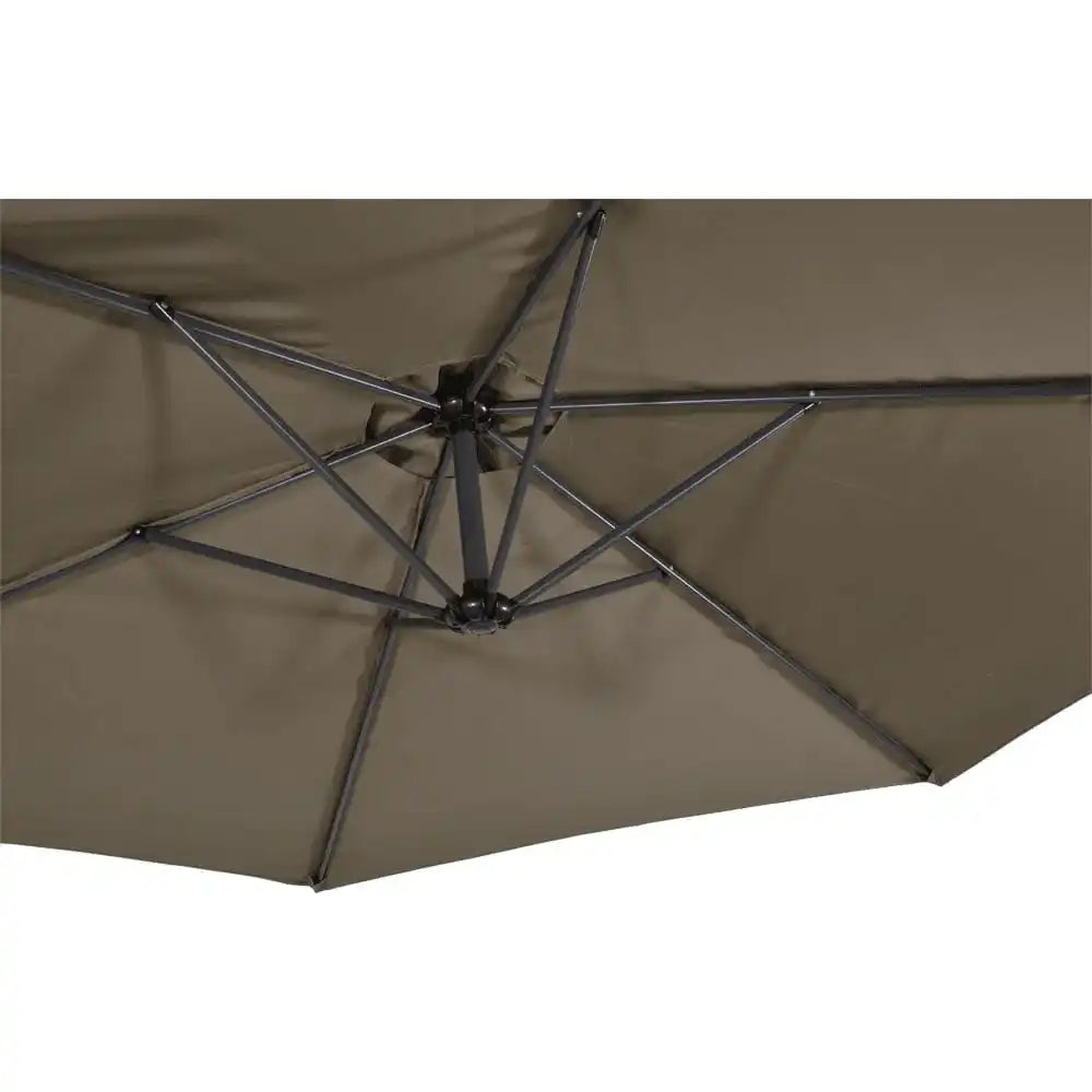 Designer Ampelschirm Gemini taupe 3m Gartenschirm Sonnenschirm - HomeDesign Knaus