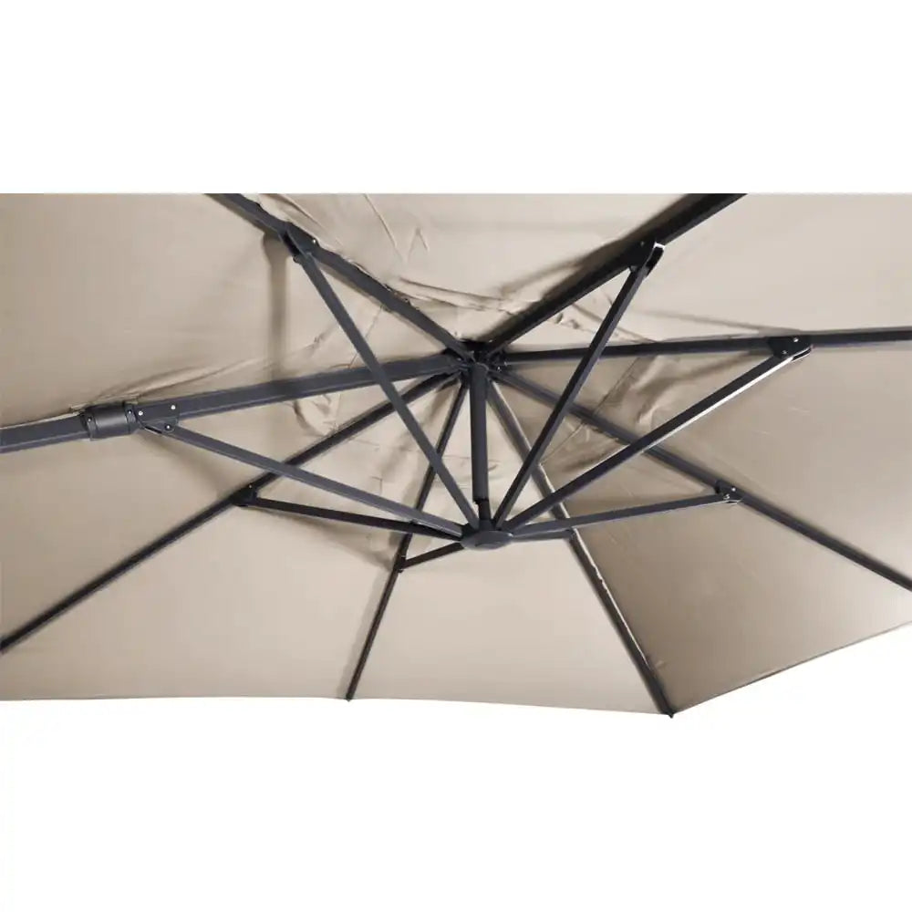 Designer Ampelschirm VirgoFlex ecru grau 3m Gartenschirm Sonnenschirm - HomeDesign Knaus