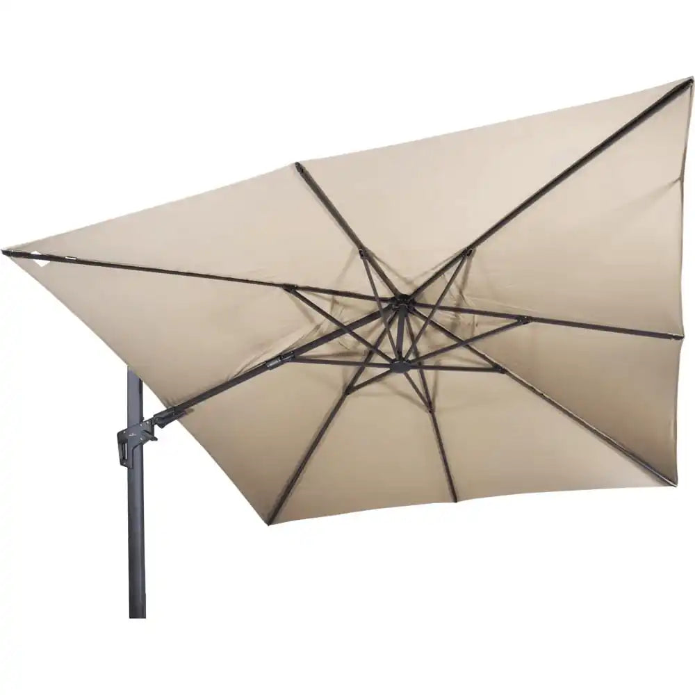Designer Ampelschirm VirgoFlex ecru grau 3m Gartenschirm Sonnenschirm - HomeDesign Knaus