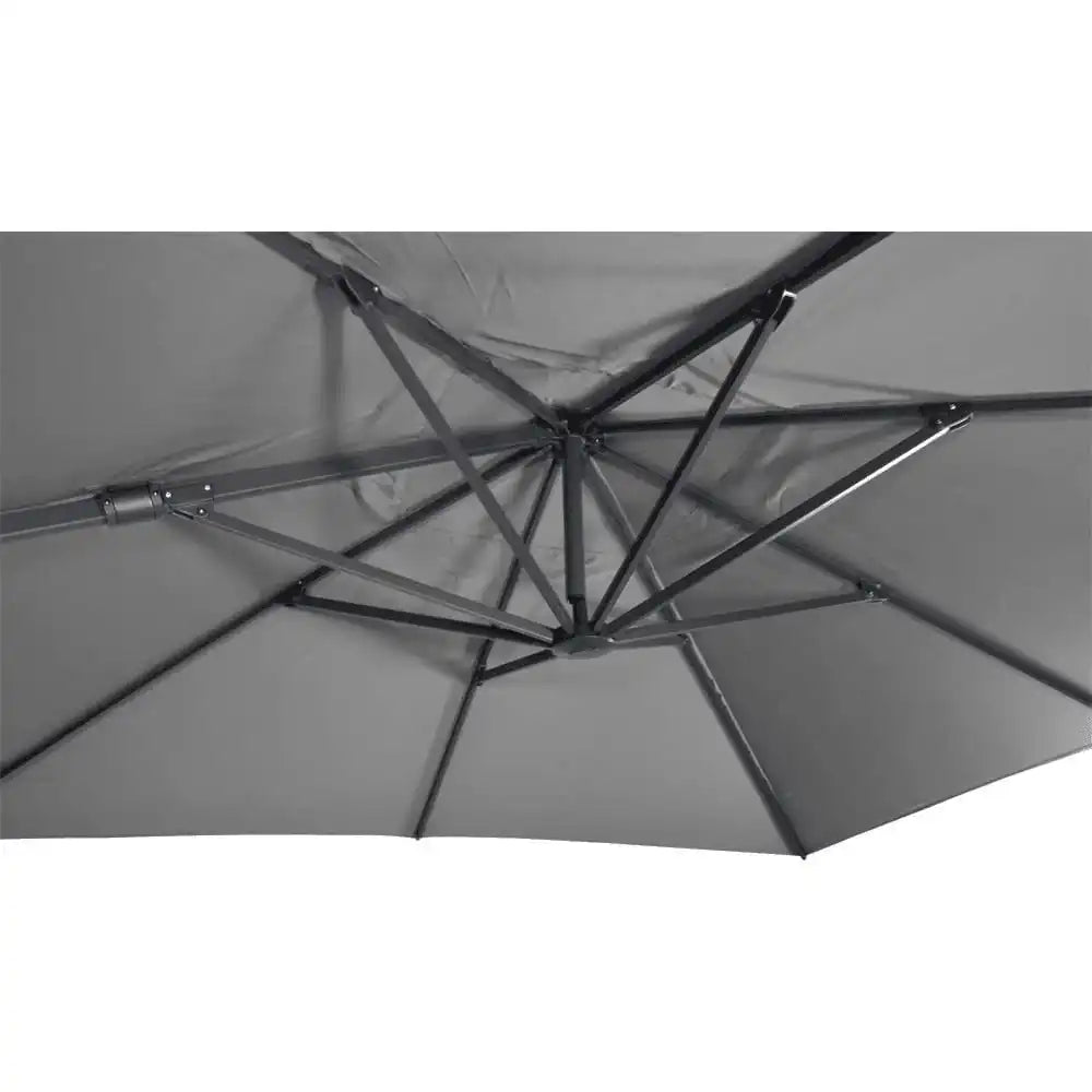 Designer Ampelschirm VirgoFlex grau 3m Gartenschirm Sonnenschirm - HomeDesign Knaus