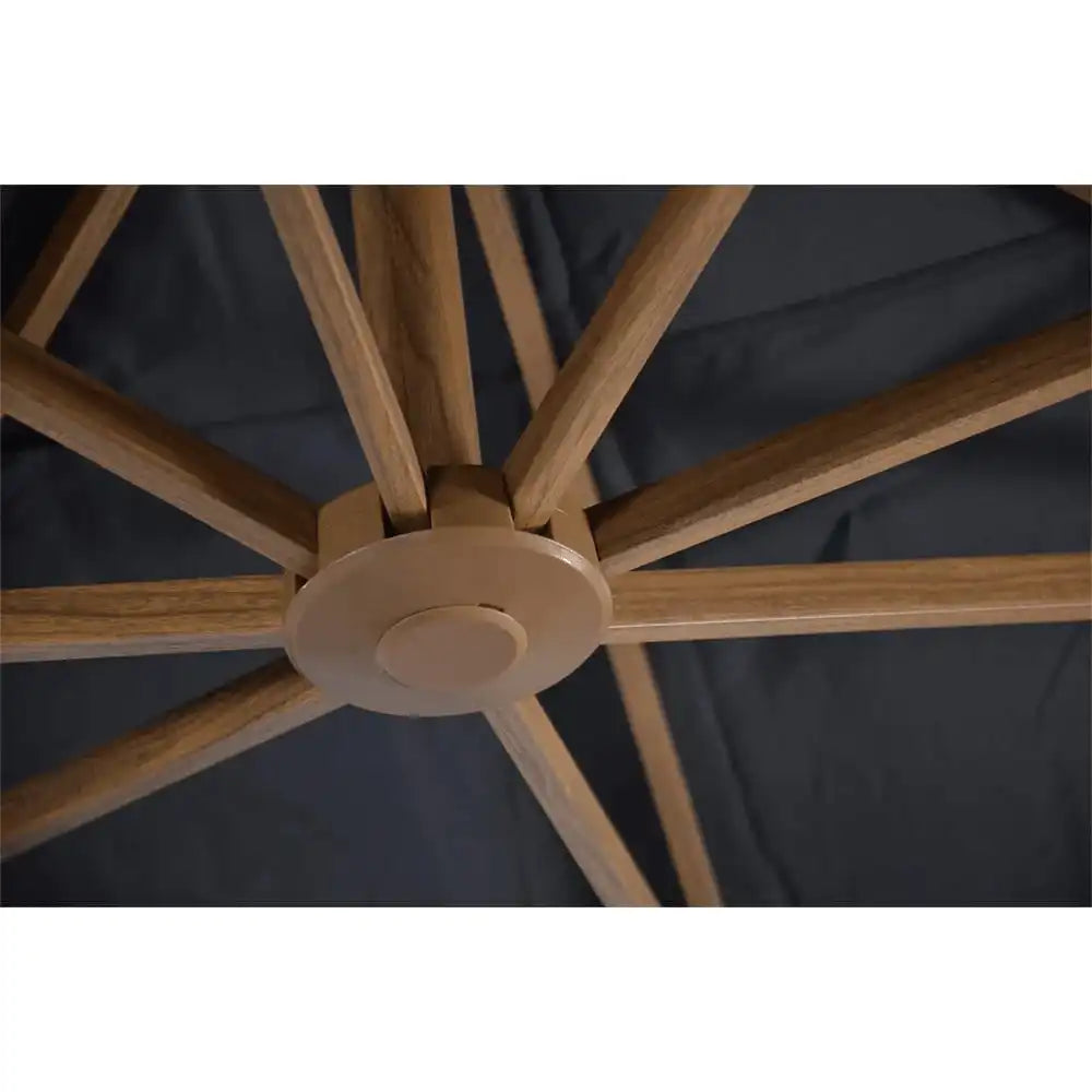 Designer Ampelschirm VirgoFlex Holzoptik grau 3m Gartenschirm Sonnenschirm - HomeDesign Knaus