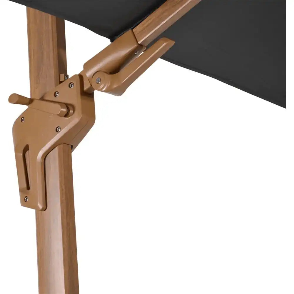Designer Ampelschirm VirgoFlex Holzoptik grau 3m Gartenschirm Sonnenschirm - HomeDesign Knaus