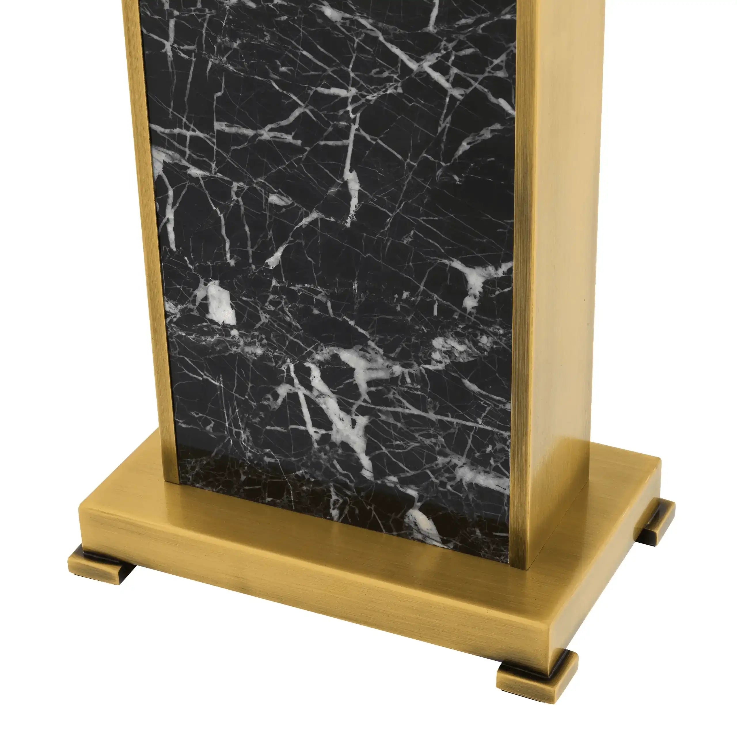 Designer Ankommen Glamourösen Tischleichte Marmorantikes Messingfinish - HomeDesign Knaus