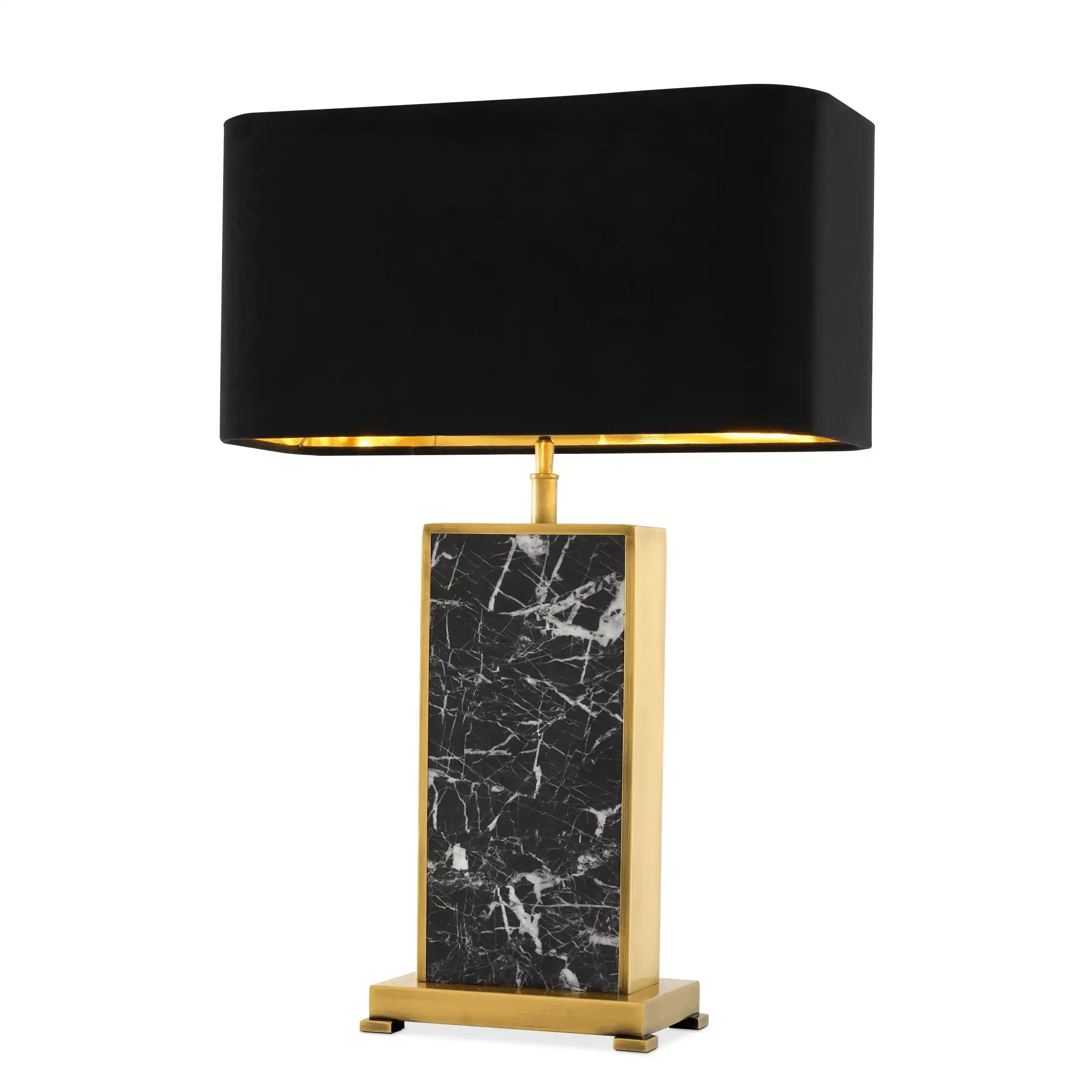 Designer Ankommen Glamourösen Tischleichte Marmorantikes Messingfinish - HomeDesign Knaus