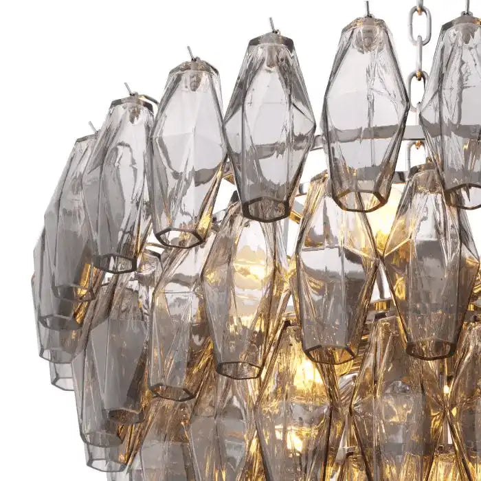 Designer Benini Glamourösen Kronleuchter Rauchglas Nickel-Finish Handarbeit - HomeDesign Knaus