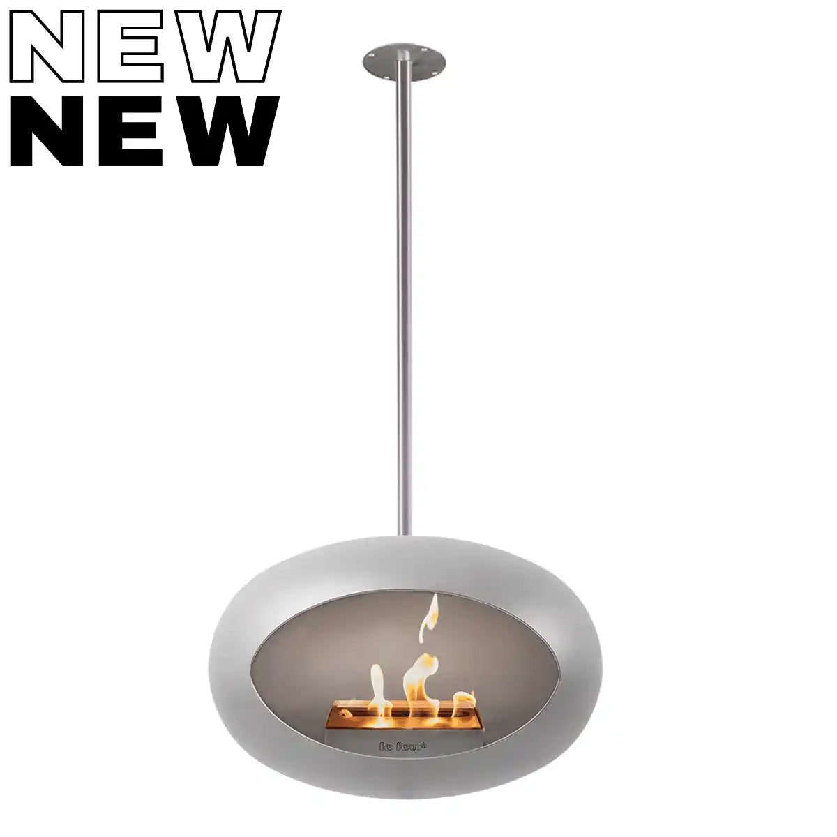 Designer Bio Kamin Edelstahl Mocca Sky hängend Deckenkamin Bio-Ethanol - HomeDesign Knaus