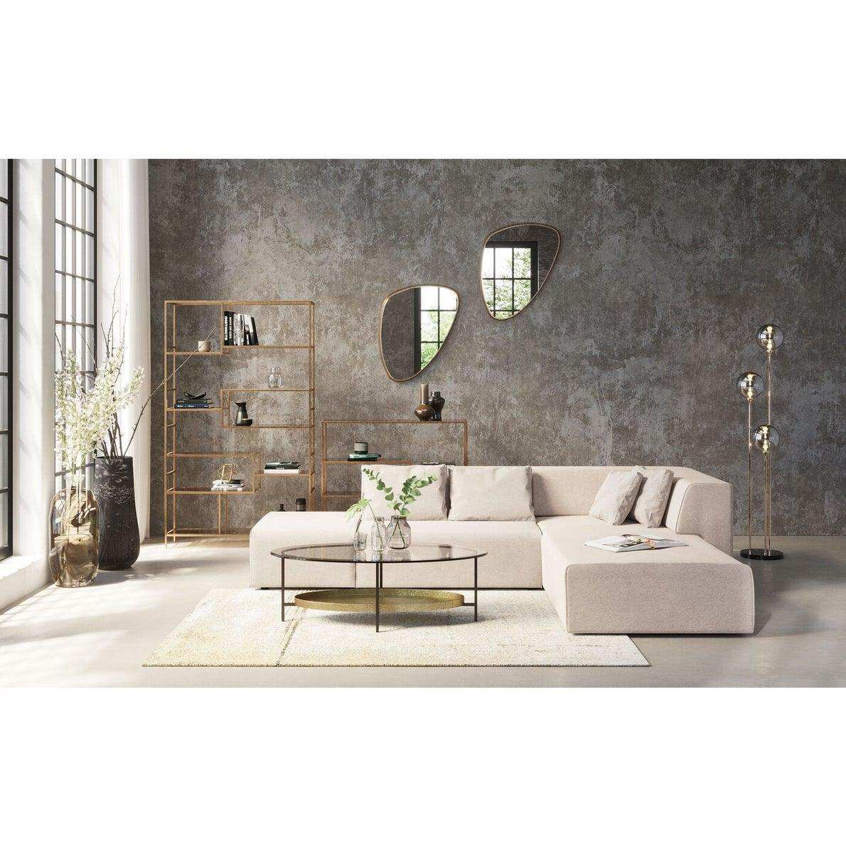 Designer Bücherregal Dekoregal Wandregal Sicherheitsglas Stahl Gold - HomeDesign Knaus