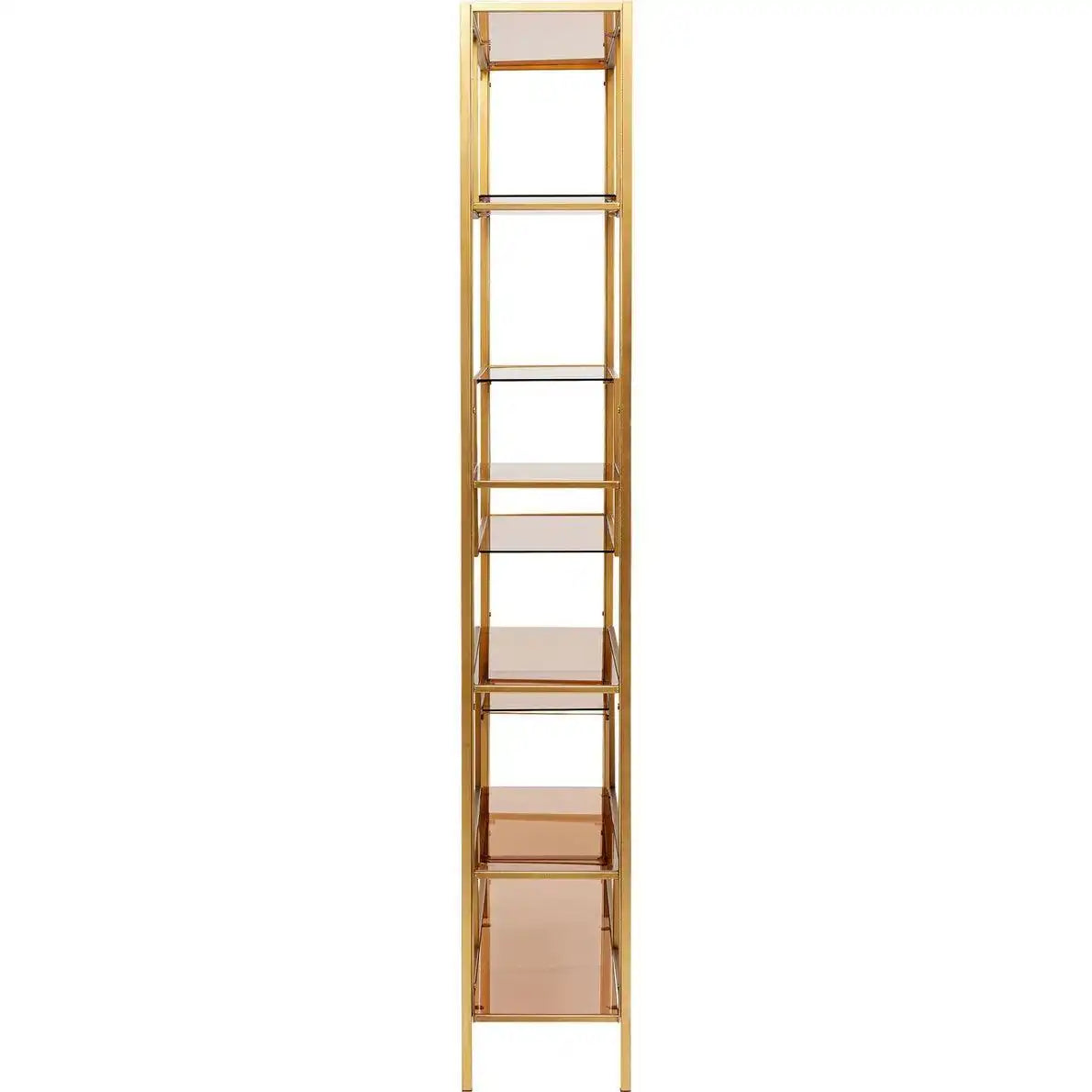 Designer Bücherregal Dekoregal Wandregal Sicherheitsglas Stahl Gold - HomeDesign Knaus