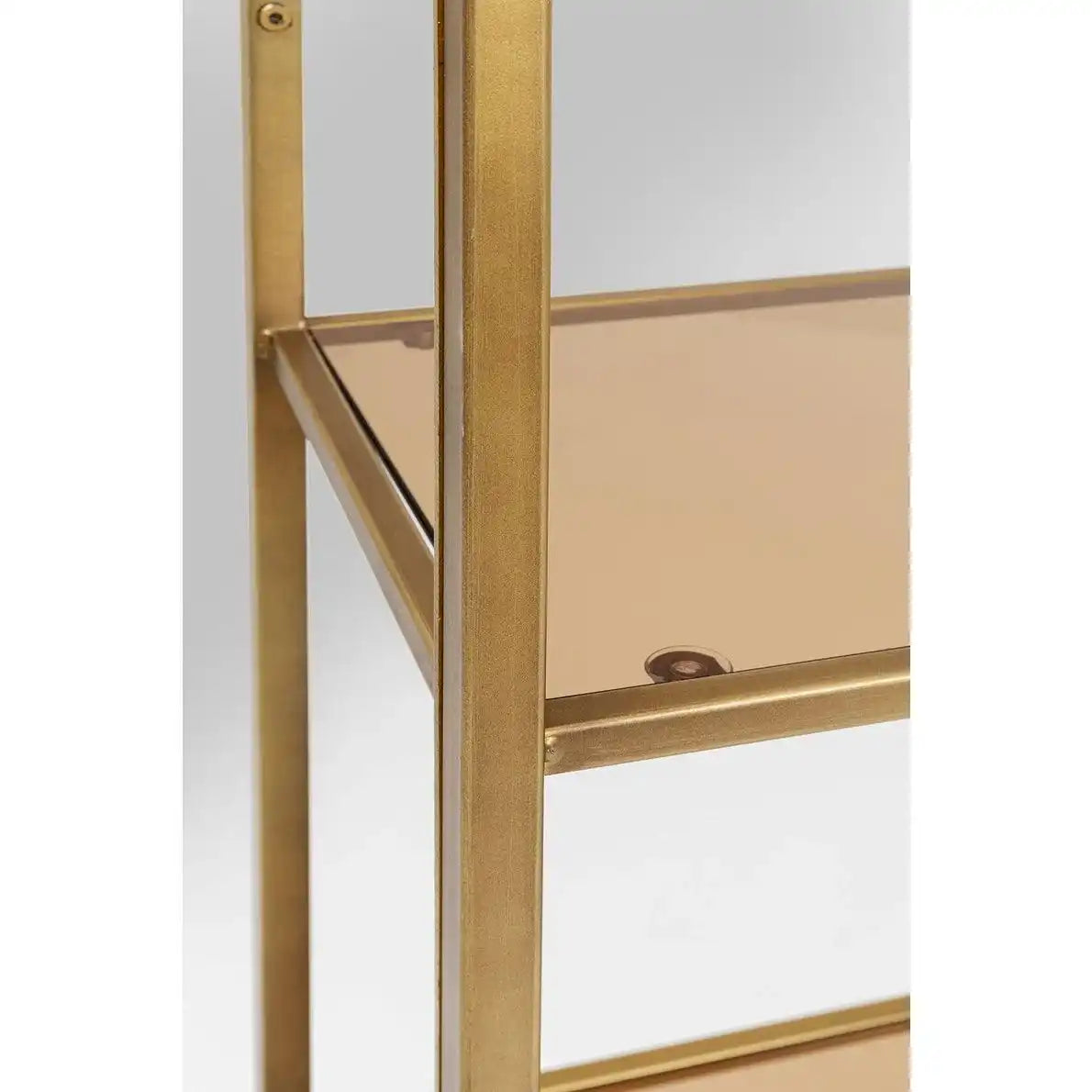 Designer Bücherregal Dekoregal Wandregal Sicherheitsglas Stahl Gold - HomeDesign Knaus