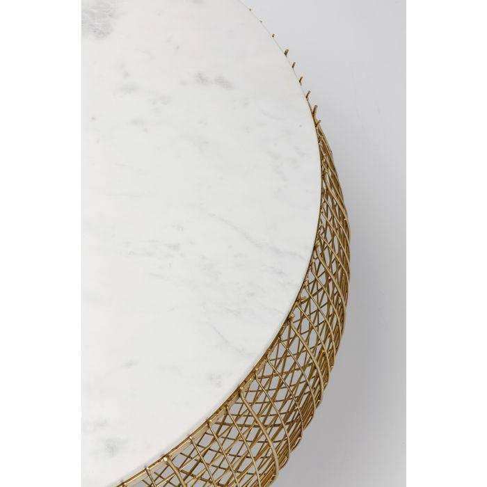 Designer Couchtisch Cesta Marmor Retro Style Gold 100cm - HomeDesign Knaus