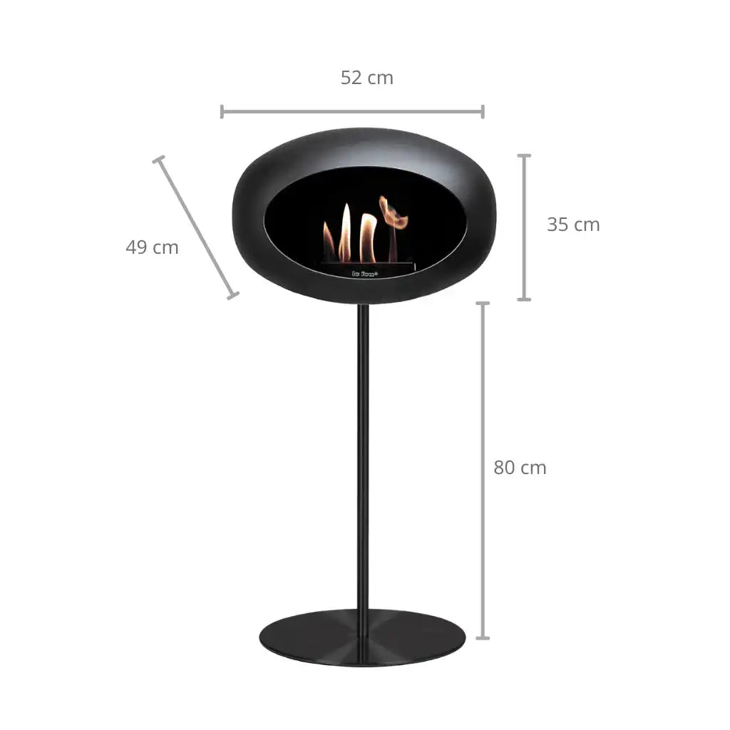 Designer Ground Steel High Black Bioethanol Kamin Pulverbeschichtet Black - HomeDesign Knaus