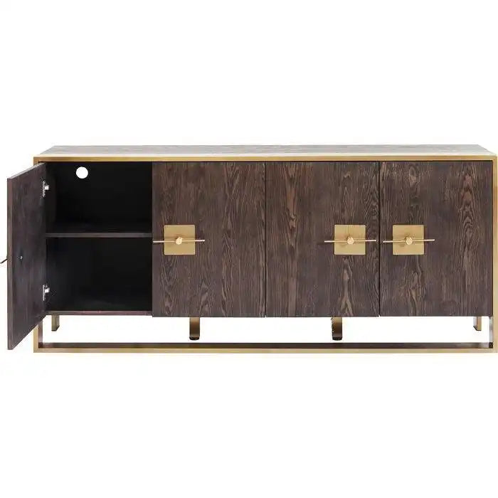 Designer Sideboard Osaka Holz Edelstahl Gestell gebürstet Handanfertigung - HomeDesign Knaus