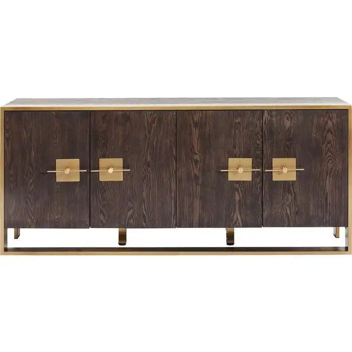 Designer Sideboard Osaka Holz Edelstahl Gestell gebürstet Handanfertigung - HomeDesign Knaus