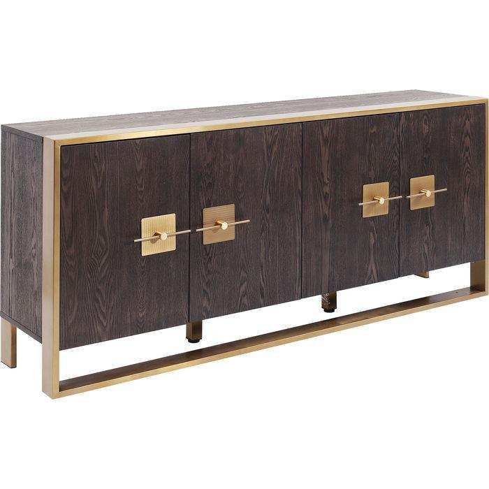 Designer Sideboard Osaka Holz Edelstahl Gestell gebürstet Handanfertigung - HomeDesign Knaus