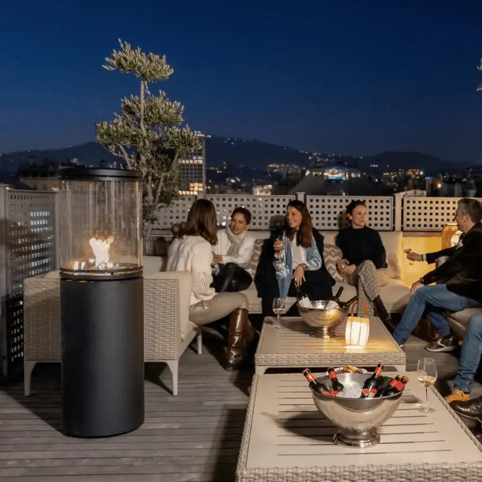 Designer Terrassenheizstrahler Limitiert Pulverbeschichtet inclusive Outdoor Plane - HomeDesign Knaus