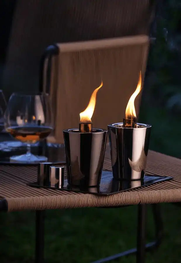 Designer Tischfackel Gartendeko Tischdeko Edelstahl poliert - HomeDesign Knaus