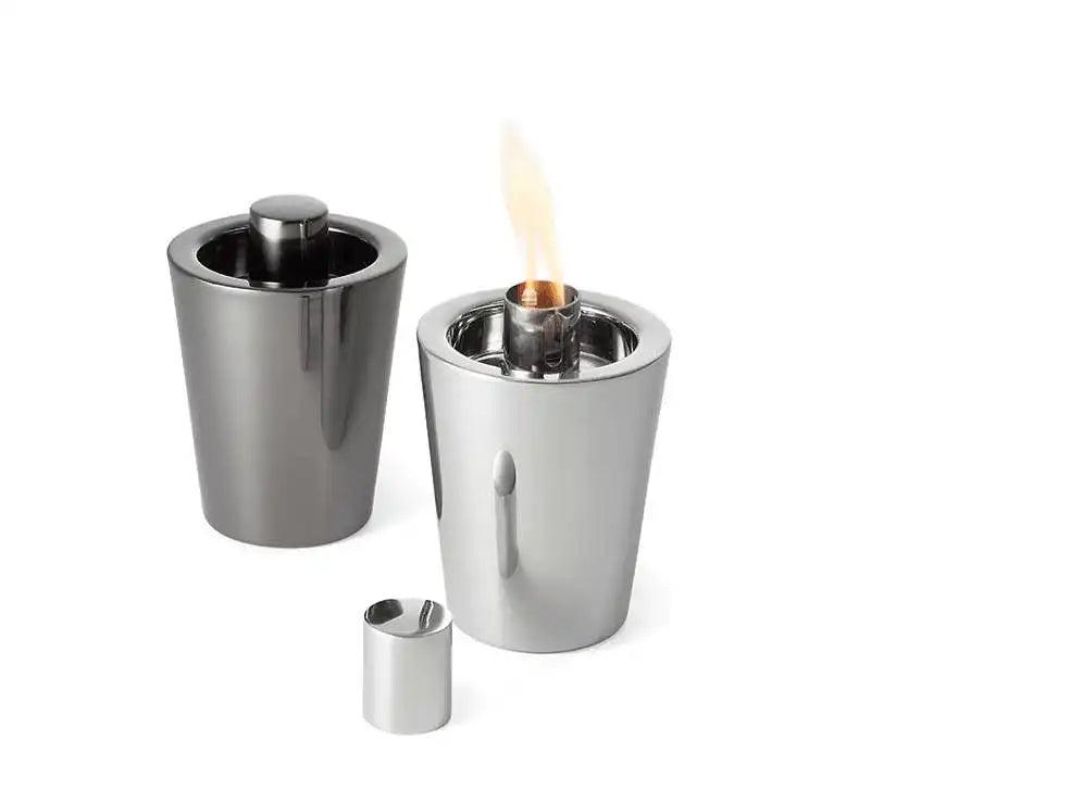 Designer Tischfackel Gartendeko Tischdeko Edelstahl poliert - HomeDesign Knaus