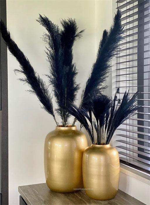 Designer Vase Pur Gold Deko Vase Blumenvase Bodenvase Unikat - HomeDesign Knaus