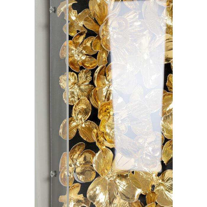 Designer Wandbild Handarbeit Gold Flower Bild Acryl - HomeDesign Knaus