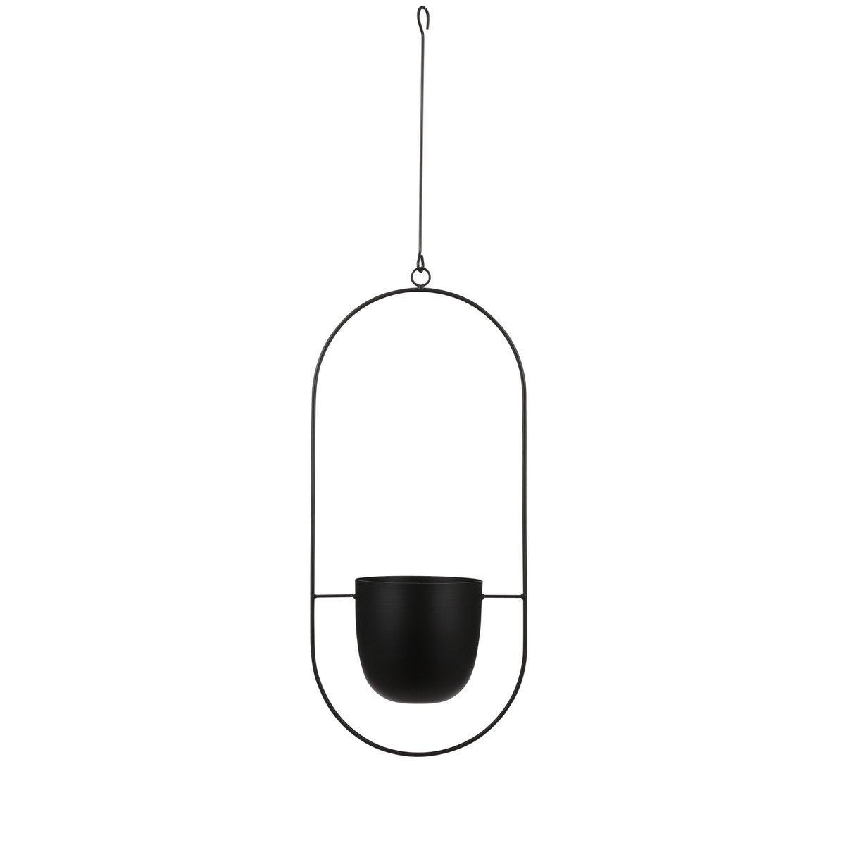 Dexter Blumentopf zum Aufhängen – L24 x B14 x H83 cm – Schwarz - HomeDesign Knaus