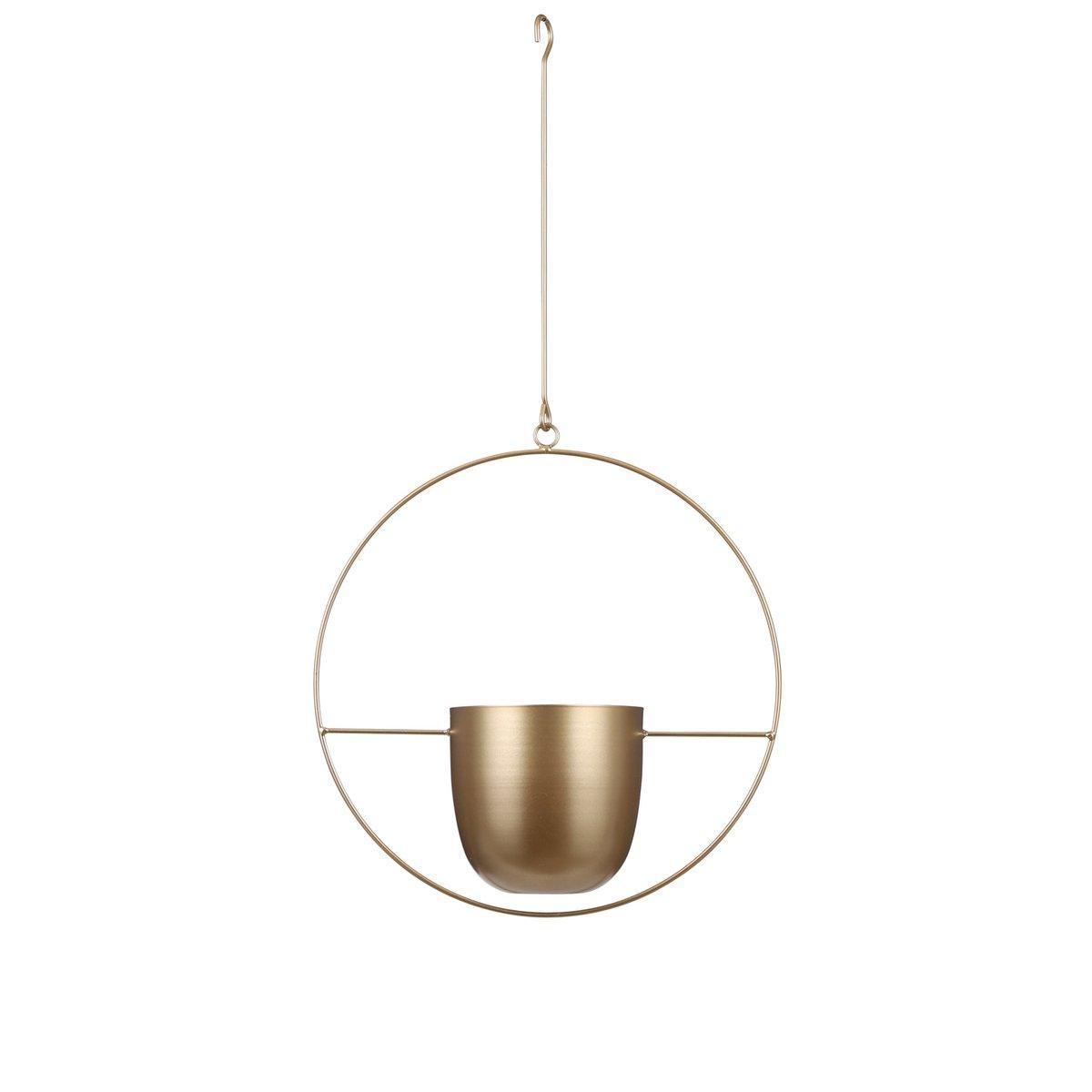 Dexter Blumentopf zum Aufhängen – L34 x B14 x H65 cm – Gold - HomeDesign Knaus