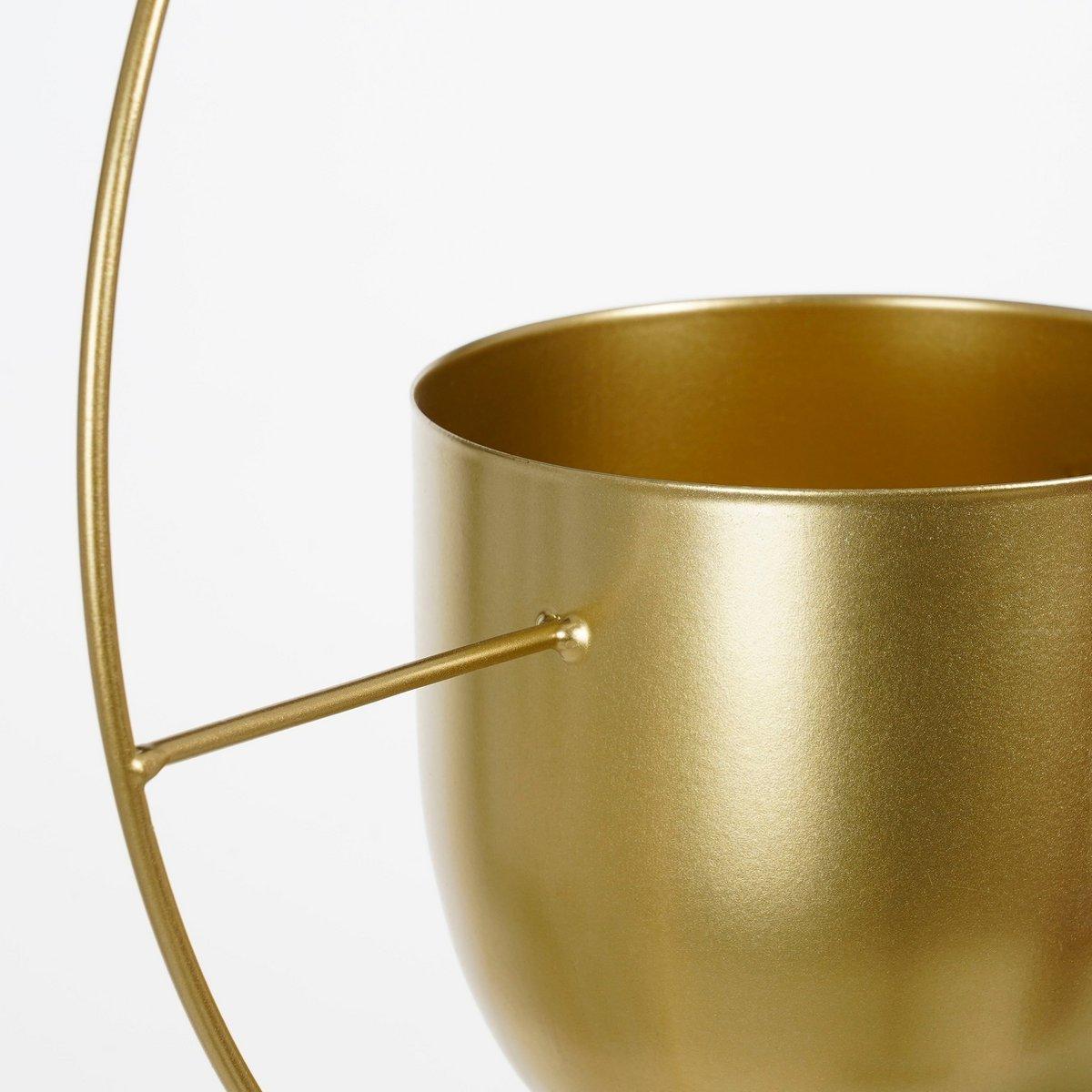 Dexter Blumentopf zum Aufhängen – L34 x B14 x H65 cm – Gold - HomeDesign Knaus