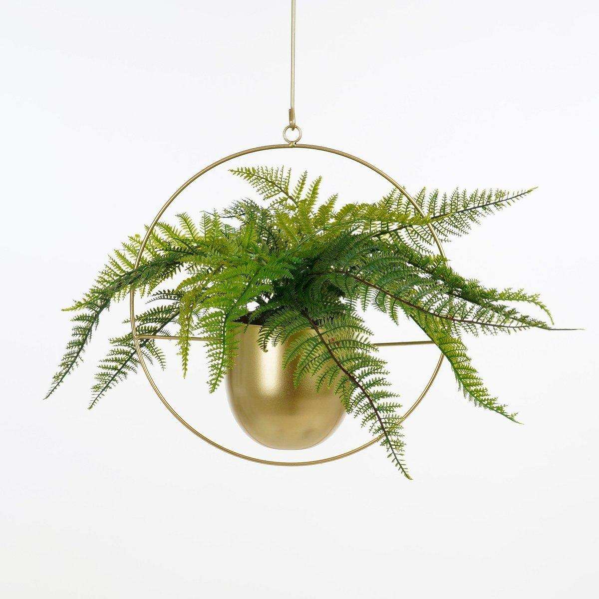 Dexter Blumentopf zum Aufhängen – L34 x B14 x H65 cm – Gold - HomeDesign Knaus