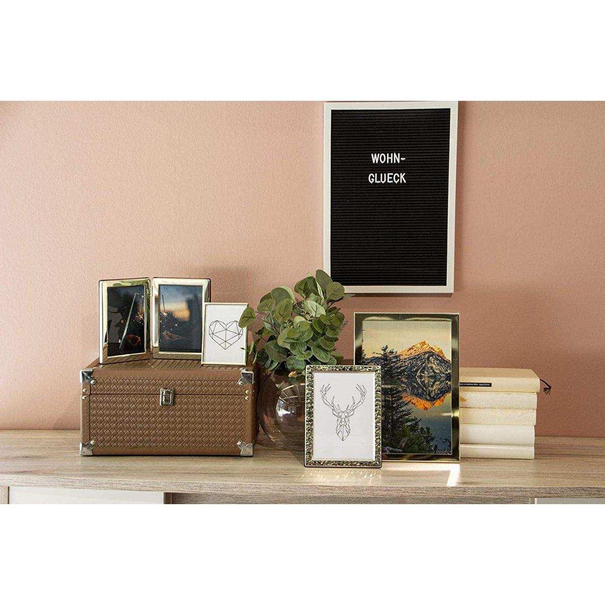 Doppel-Fotorahmen Salerno für 2 Fotos 10 x 15 cm, edel versilbert, anlaufgeschützt - HomeDesign Knaus